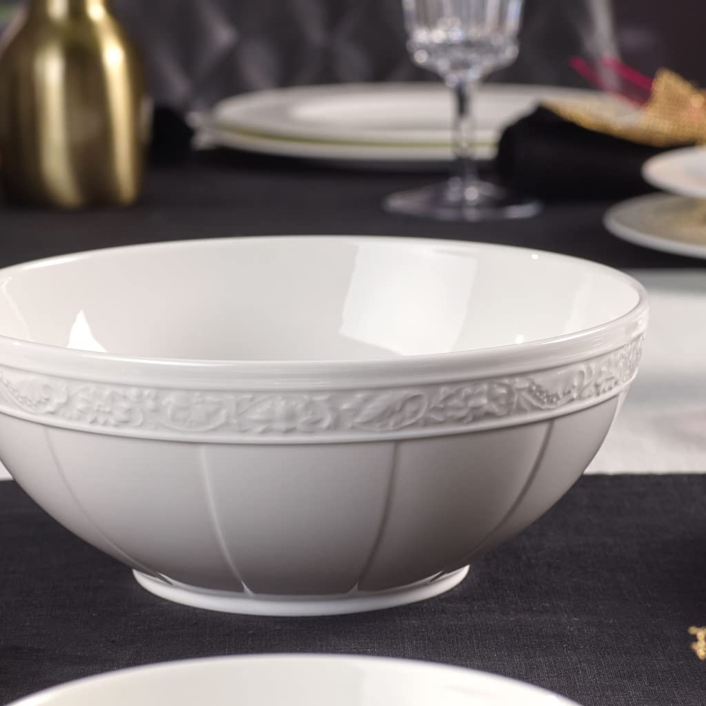 Villeroy & Boch White Pearl Insalatiera, Porcellana Bone China, Bianco, 21 cm