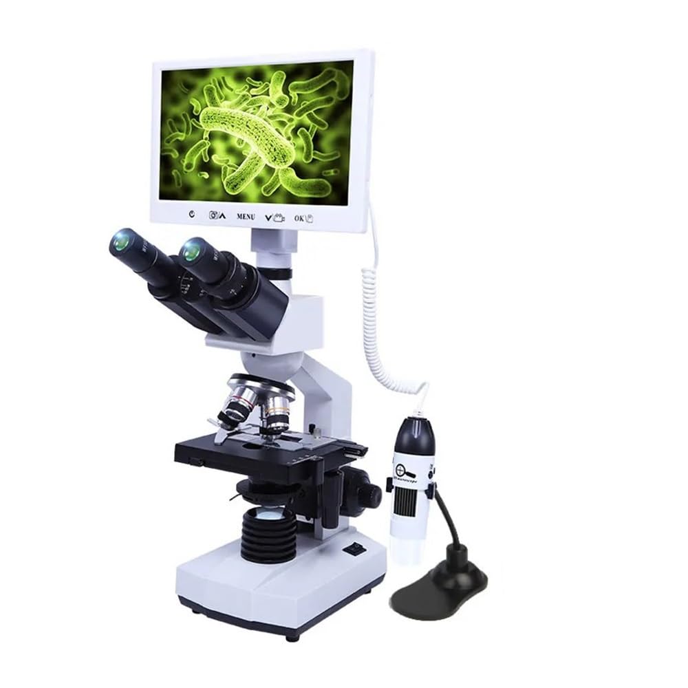 Microscope Trinocular Microscopes Biological 40X-1600X and Digital Microscope Suitable for Science Lab School Student Kids Children