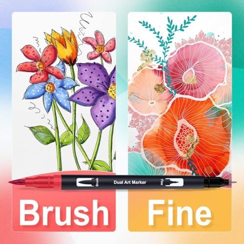 Image of Corslet Brush Pens 24 Shades Dual tip Color Marker Sketch Pens