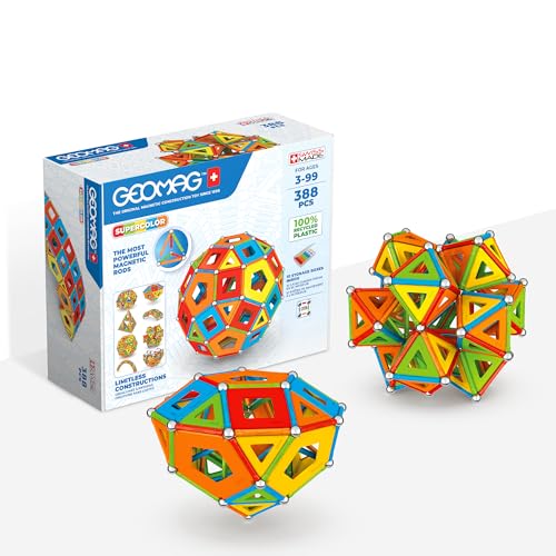 Geomag - Classic Masterbox Magnetische Bausteine f&uuml;r Kinder, Magnetisches Spielzeug, Gr&uuml;ne Kollektion 100% Recyceltes Plastik, 3-99 Jahre, 388 Teile