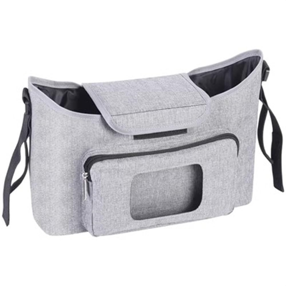 Borsa Portaoggetti per Passeggini Borsa Multifunzionale for riporre i Pannolini for biberon for Carrozzina (Color : Gray, Size : 22x31x10cm)