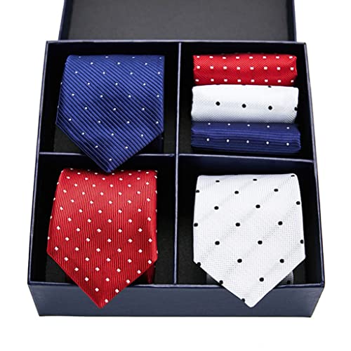 Set de 3 corbatas y pañuelos de seda para hombre