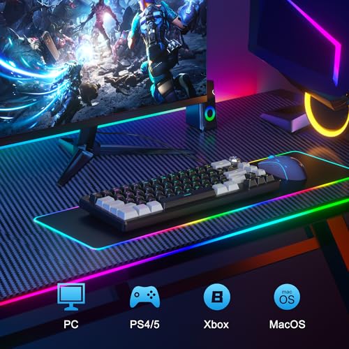 Image of MageGee Mini 60% Gaming Keyboard, RGB Backlit 68 Key Ultra-Compact Keyboard, TS68 Ergonomic Waterproof Mechanical Feeling Office Computer Keyboards for PC, MAC, PS4, Xbox ONE Gamer