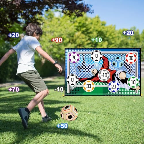 Miniatura 7 de Jonrryin Juego De Pelota De Fútbol Para Niños De 3 4 5 6 7 8 Años, Porterías De Franela Plegables Con Pelotas De Velcro, Juegos Fútbol Niños Para Interior Y Exterior, Regalos De Futbol Para Niños
