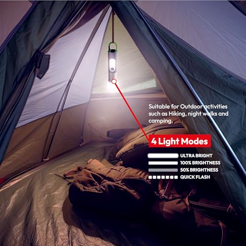 Lampe torche pour la randonnée et le camping avec 4 modes