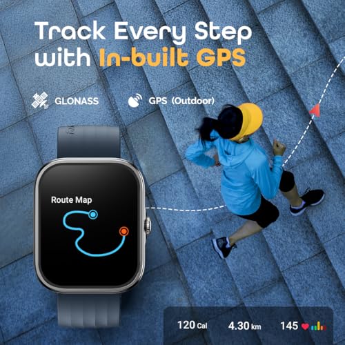 Image of Fastrack Discovery Smart Watch, 4.9 CM AMOLED Display, SingleSync BT Calling, Built-in GPS, 100+ Multisport, Auto Recognition of Multisport, 5 Days Battery Life, 100+ Smartwatch Faces (Black)