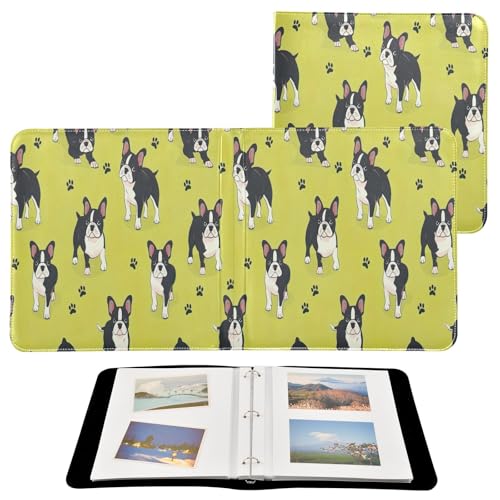 Álbum de Fotos DIY Adhesivo Scrapbook Álbum Lindo Bulldog 3 Anillos Encuadernadores Álbum de Fotos 40 Páginas 8x10 para Memorias miniatura 2