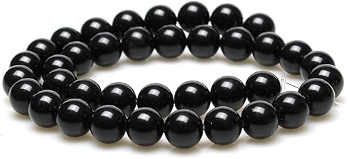 Miniatura 2 de MJDCB Cuentas de piedra natural, cuentas sueltas de obsidiana negra natural se utilizan en el diseño de joyas para hacer pulseras y collares de 15
