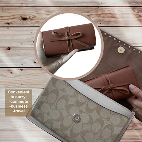 Ingear Jewelry Organizer Roll Bag For Women Girls Jewelry Box Organizer Bracelet Holder Earring Holder Organizer Jewelry Travel Organizer Clutch Purses For Women (Brown) #TOP5