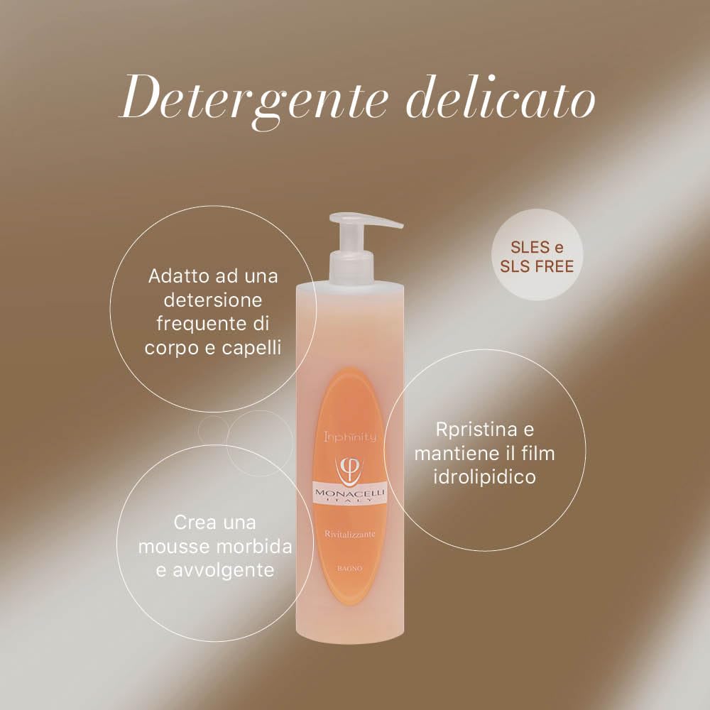Monacelli Inphinity Maschera capelli Rivitalizzante 1000ml per capelli secchi, crespi e molto trattati, crema condizionante che nutre, disciplina e ripara