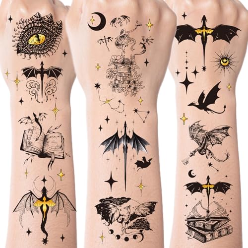 Black Wings Dragon Temporary Tattoos - 200+ Dragon Birthday Party...