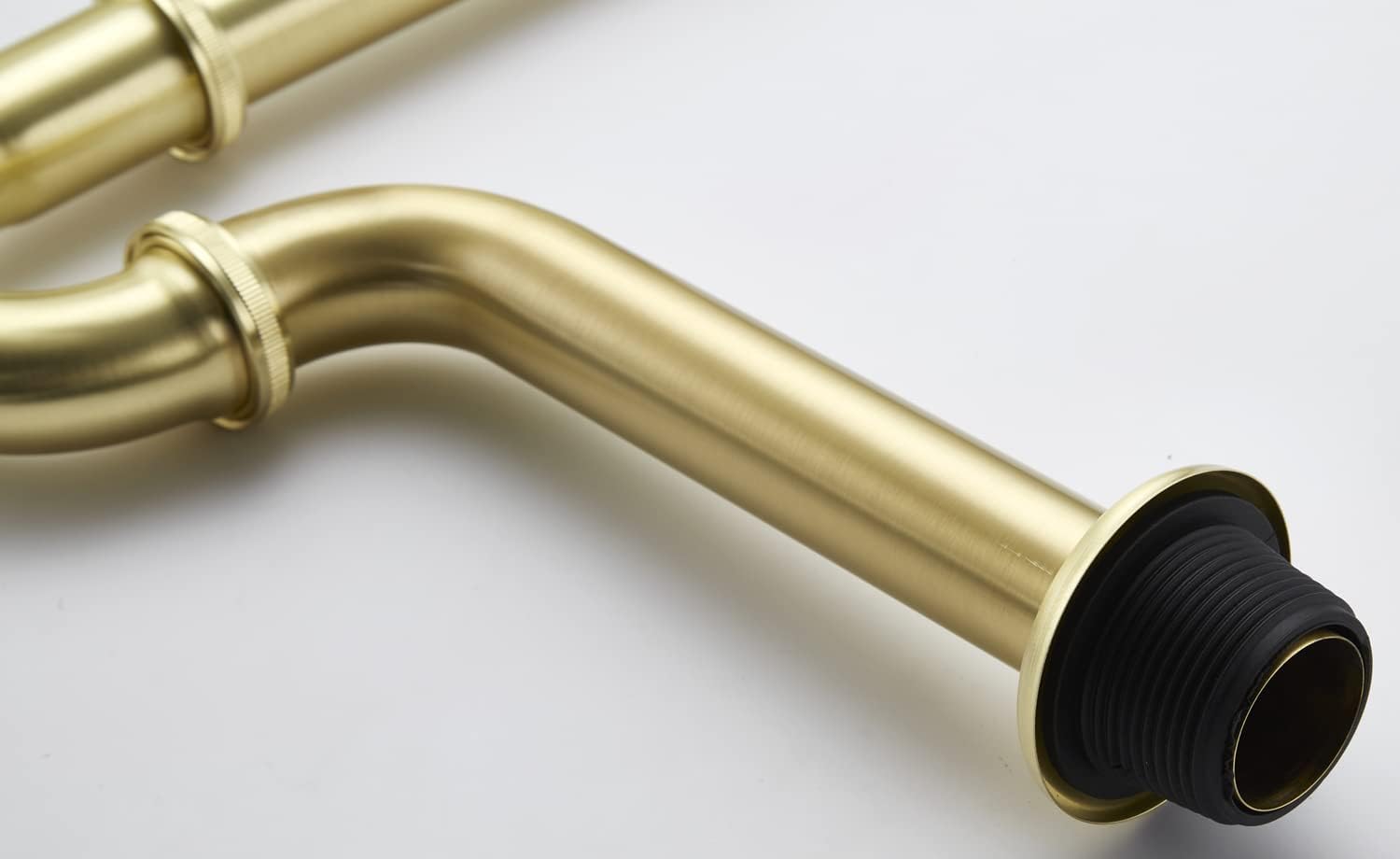 Bathroom Basin Sink U Shape Trap, Brass Core Adjustable Height 1-1/4 Bottle Trap Basin Sink Waste Drain P Trap, General US/CA Standard, Brushed Gold