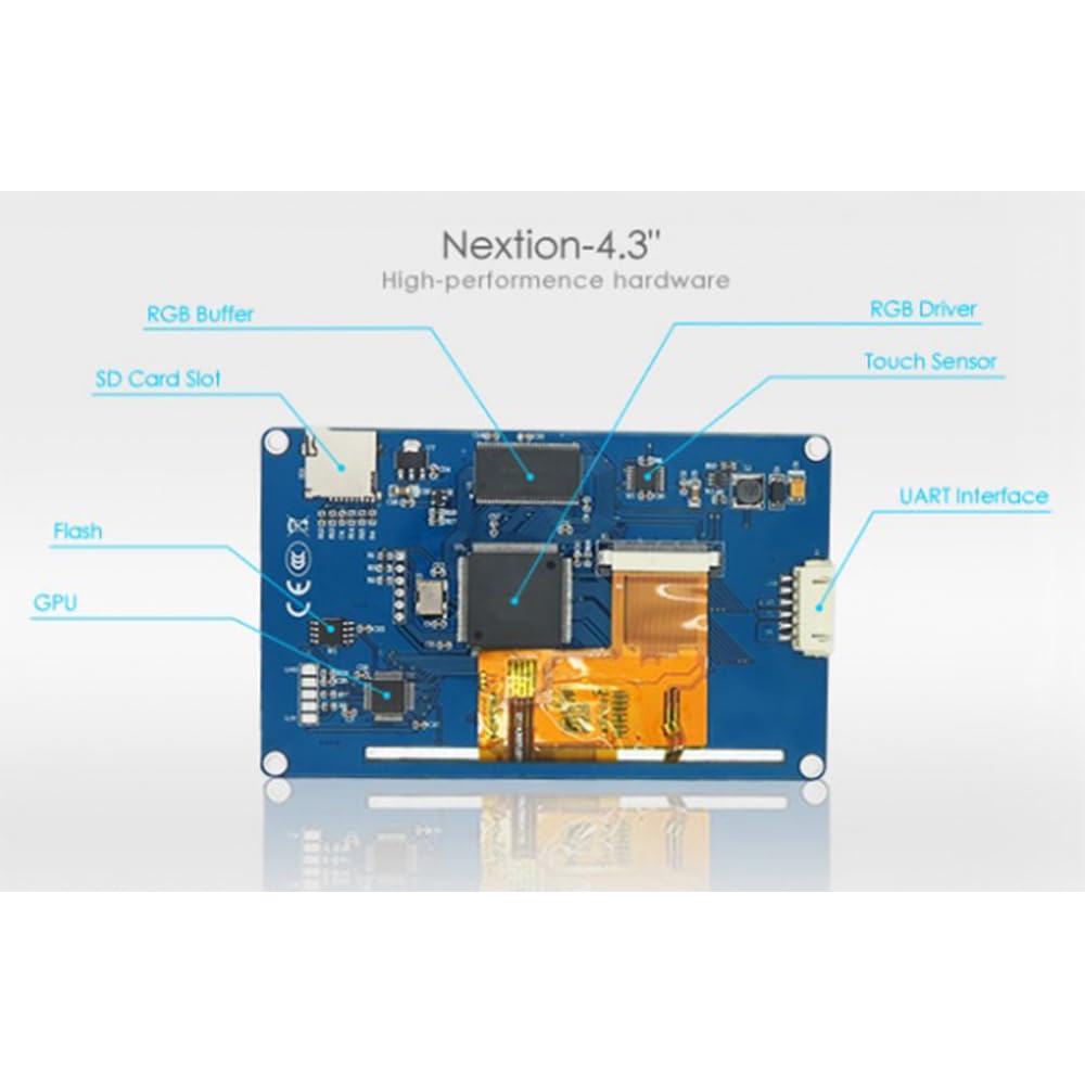 Digitalkey Nextion NX4827T043 Pantalla de 4.3 pulgadas HMI Inteligente Smart USART UART Serial Módulo Panel táctil TFT LCD para kit Raspberry Pi y Arduino
