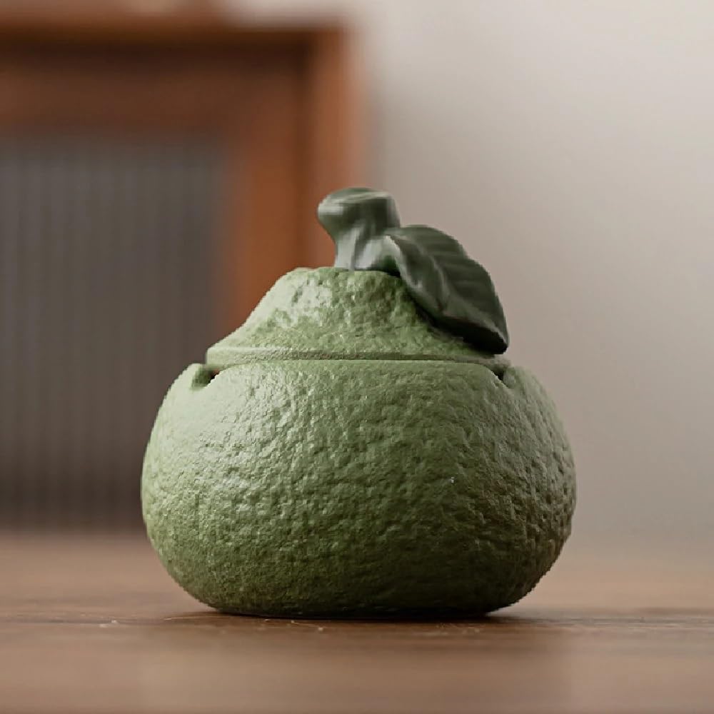 Popielniczki do papierosów Ceramiczna popielniczka z pokrywką do stolika kawowego na biurko w domu(Green)