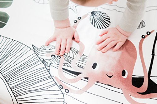 Image of Mini Crib Sheets by Rookie Humans: 100% Cotton Sateen. Complements Modern Nursery Room, Use as a Photo Background for Your Baby Pictures. Fits Mini Crib Size (38x24 inches) (Underwater Love)