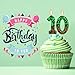 10th Pixel Birthday Candles, Pixels Cake Topper for Boys Girls, Game Themed Birthday Decorations Party Supplies (Number 10)