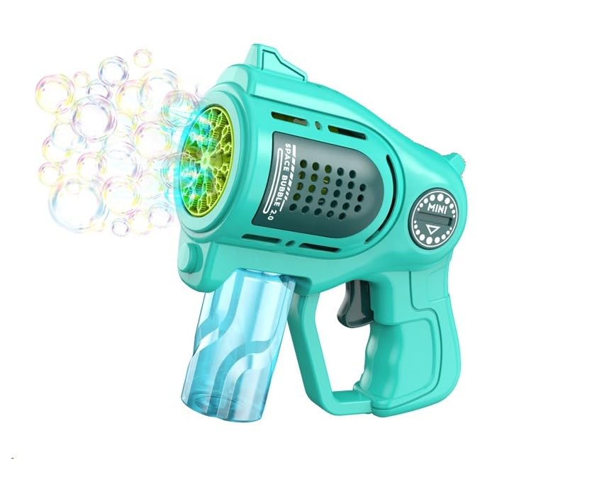 Bubble Guns with Bubble Refill Solution Bubbles Maker, Blower, Machine Gun Blaster SPINNING TURBO BUBBLE GUN