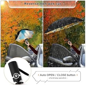 Umbrella Folding Umbrella Compact Travel Umbrella Automatic Open Close Inverted Umbrella for Rain Windproof Sun Umbrella UV Protection Large Portable Reverse Umbrella for Women Men