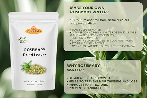 Image of Khadi Herbal Rosemary Leaves - 100gm + FREE Mist Spray Bottle | Dried Rosemary | Pure & premium