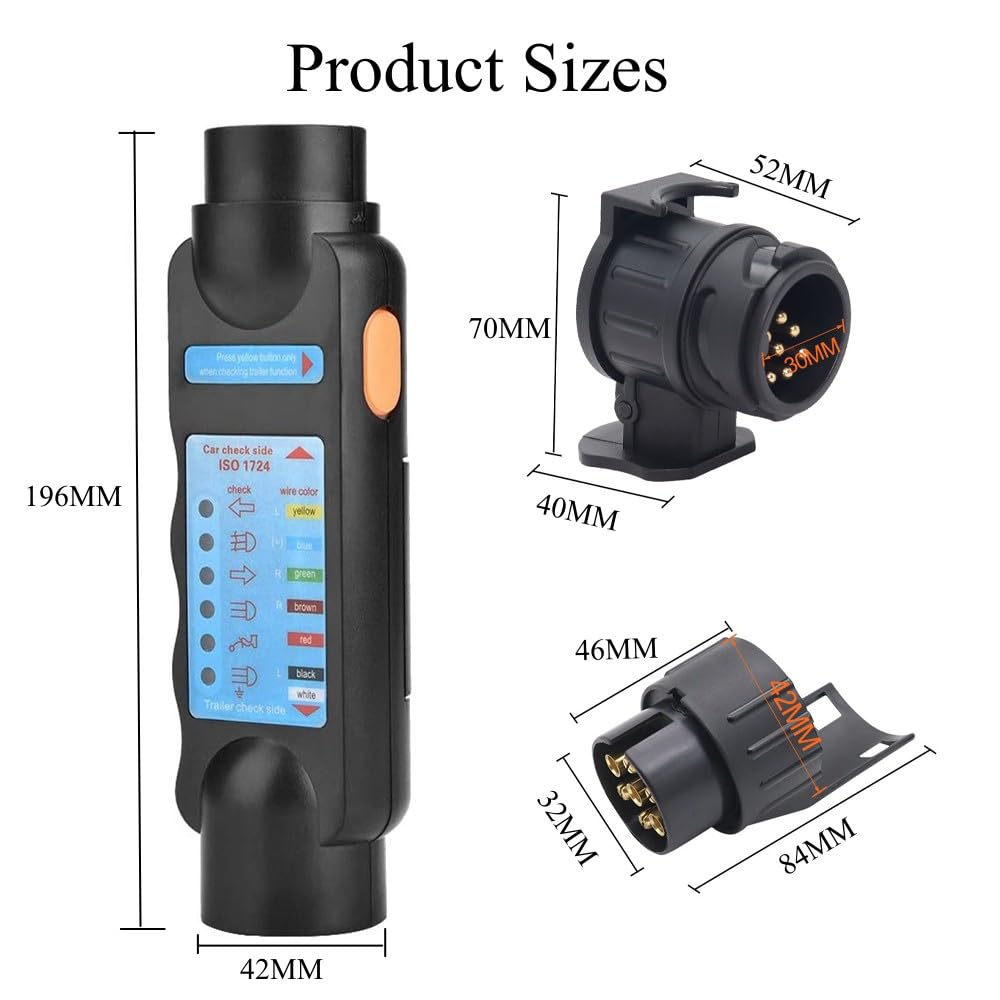 TONZACK 7-pins / 13-pins aanhangertester 12V sleeplicht bedrading schakelcircuit tester