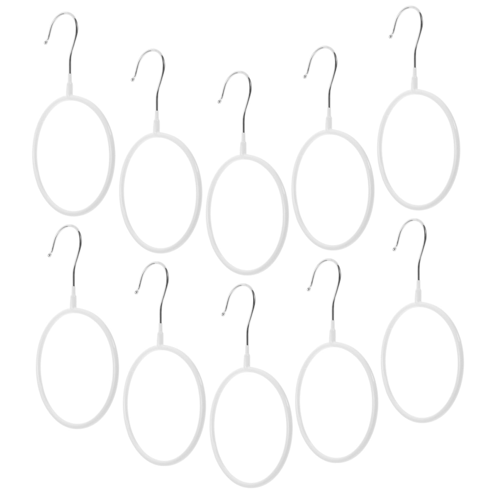Cabilock 10Pcs Scarf Hanger Organizer for Neckties Shawls Scarves Non Slip Coated Design for Closet Storage Space Saving