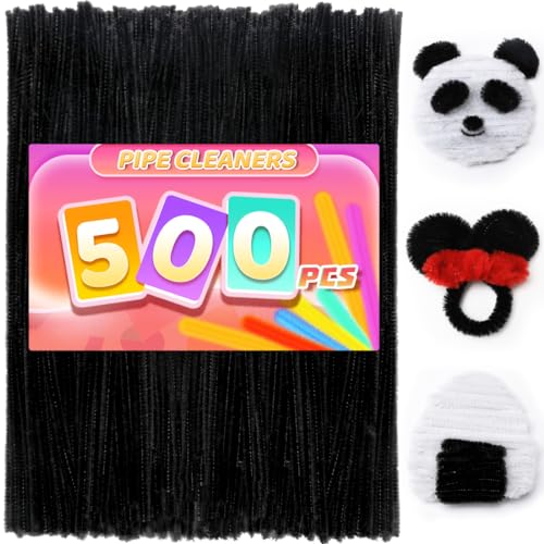 Image of Praisebank 500pcs Black Pipe Cleaners for Crafts