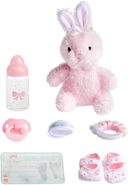 JC TOYS- Muñeca La Newborn recién Nacida de 38 cm es de Vinilo Suave, Ropa de algodón Calado y Accesorios, niña, Rosa, diseñado en España por Berenguer, 2 años - 3