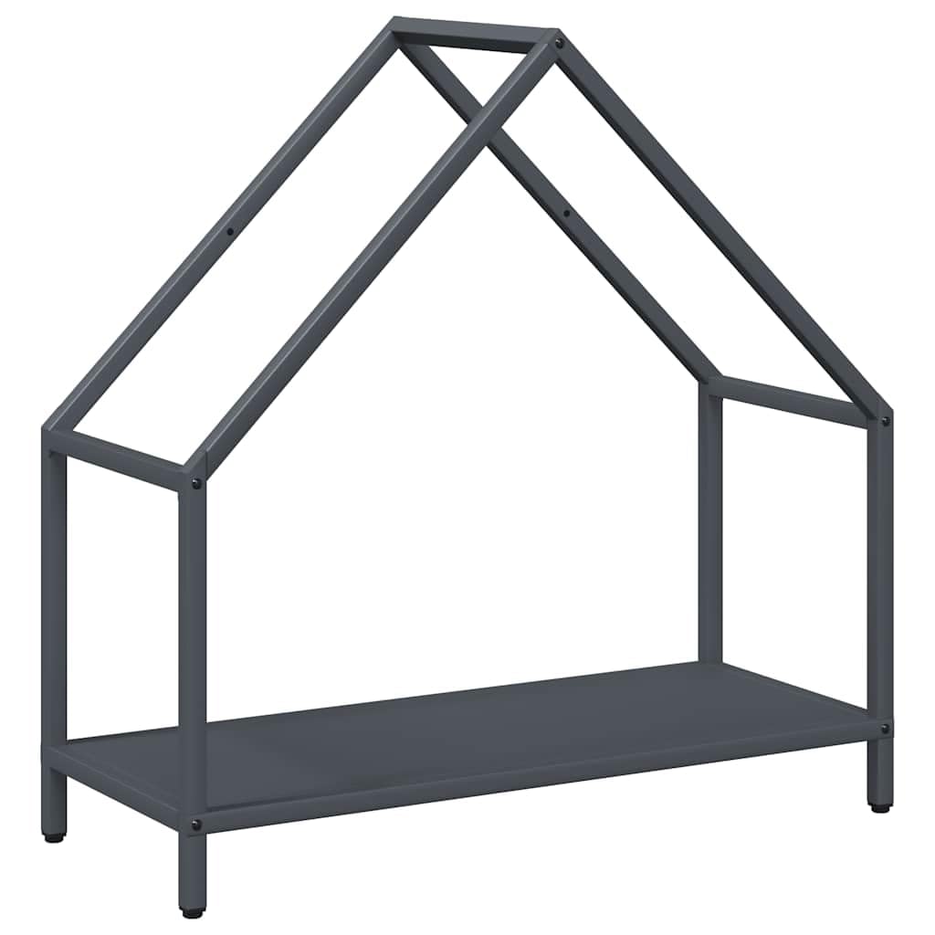 Brokky 864305 Rastrelliera per Legna da Ardere Antracite 60x25x60 cm Legnaia da Esterno in Metallo, Ripiano per Legna da Ardere, Portalegna