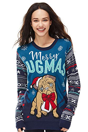 Preisvergleich Produktbild U LOOK UGLY TODAY Damen Weihnachtspullover Hässliche Pullover Lustig Sweater Pulli Weihnachtspulli mit Weihnachtlichen Motiven für Weihnachtsparty