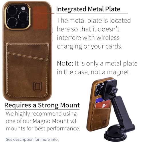 Portefeuille cuir véritable iPhone 15 Pro Max avec plaque magnétique - 4