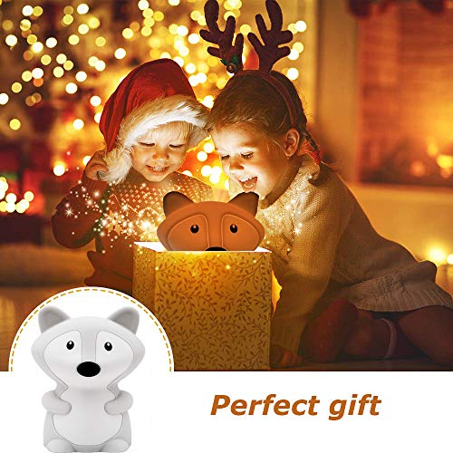 Miniatura 8 de Glinrui Fox - Lámpara De Noche Con Luces Nocturnas, Luz De Dormitorio Para Niños, Lámparas De Guardería De Bebé, Resistente A La Rotura, Cuidado De Los Ojos, Brillo Ajustable, Color Y Ajuste De Tiempo