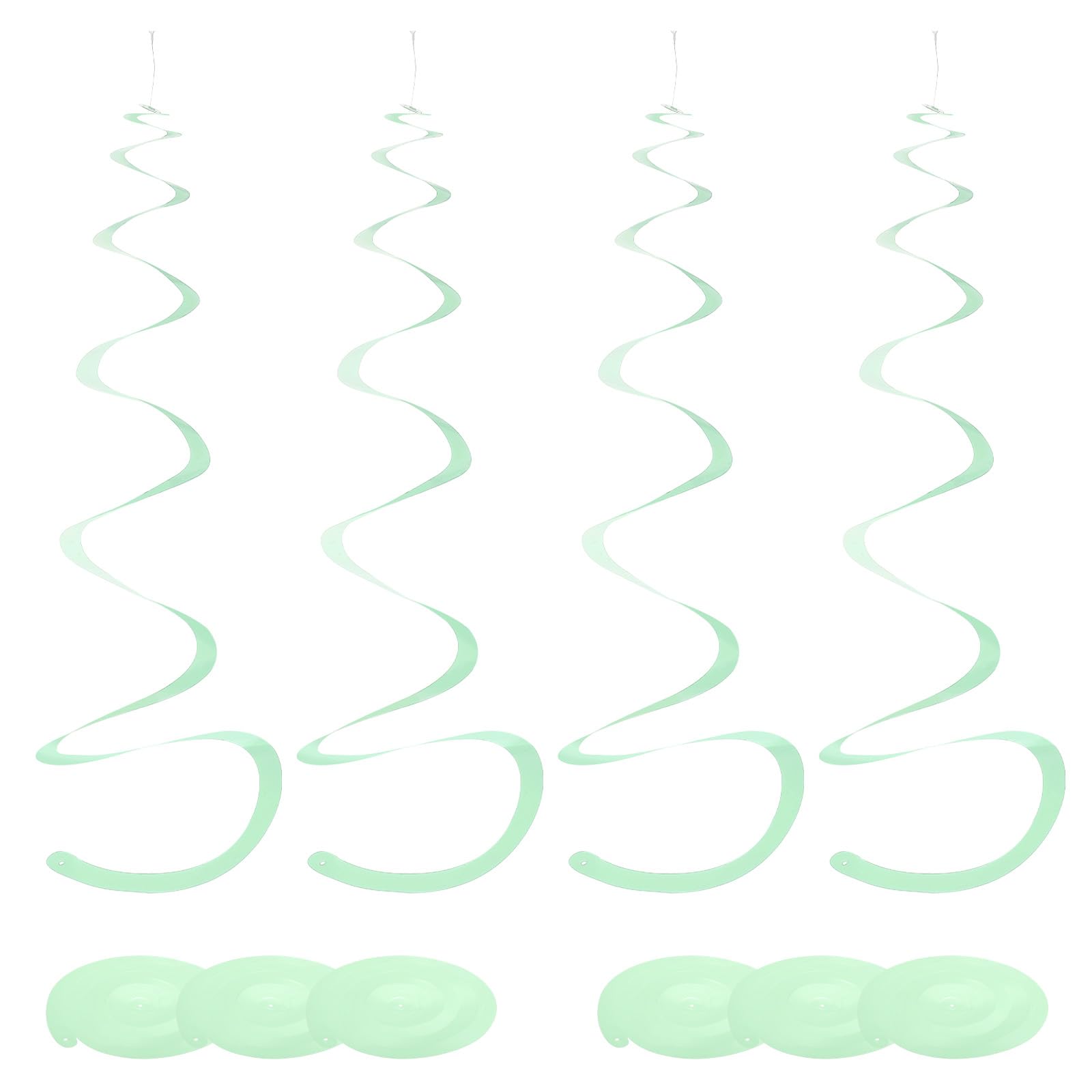 Spirales de décoration suspendre anniversaire Noël plastique vert