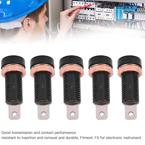 Image of 10pcs 4mm Banana Jack Socket Mount Binding Post Connector Adapter Panel Banana Jack Connector Panel for Electronic Instrument (Black)