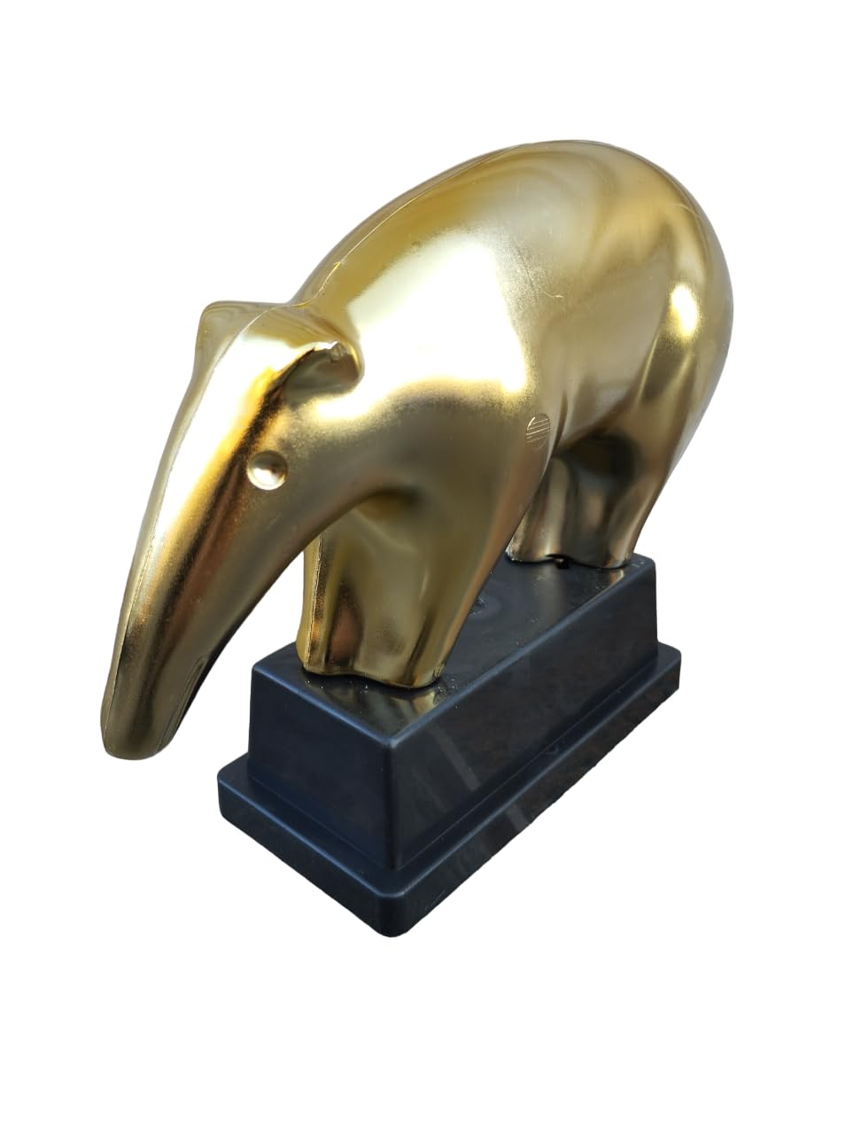 Tapiro D' Oro Trofeo personalizzabile Scherzi per Festa Compleanno Premio scherzo Statuetta oscar con dedica tapiro personalizzato Regali scherzo Divertente Con Targhetta Misura 19x17x7 cm