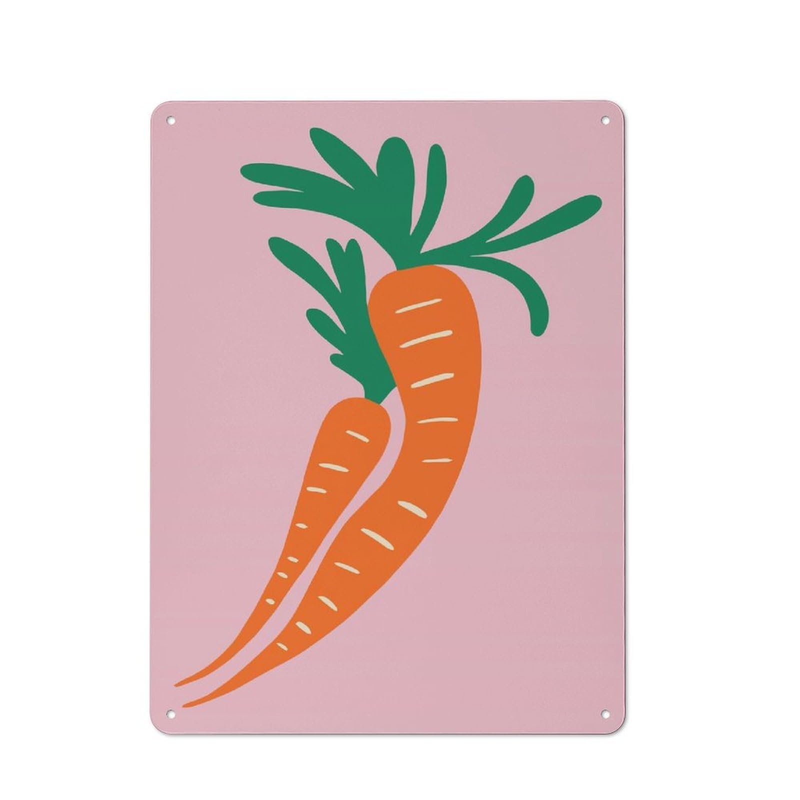Junmoney Style-13 Metal Wall Sign 40X30cm Featuring Two Carrots Illustration For Living Room Wall, For Metal Sign Collectors, For Garage And Workshop Walls