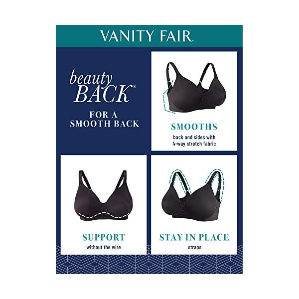 Vanity Fair womens Full Figure Beauty Back Smoothing Bra, Wirefree - Beige, 40C US