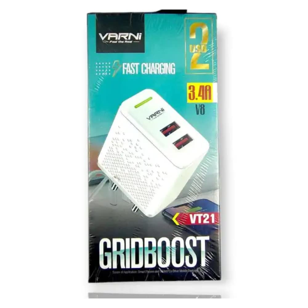 VT21 Varni 3.4 Amp USB Charger with Micro USB Data Cable (Dual USB Port) Amazon.in Electronics