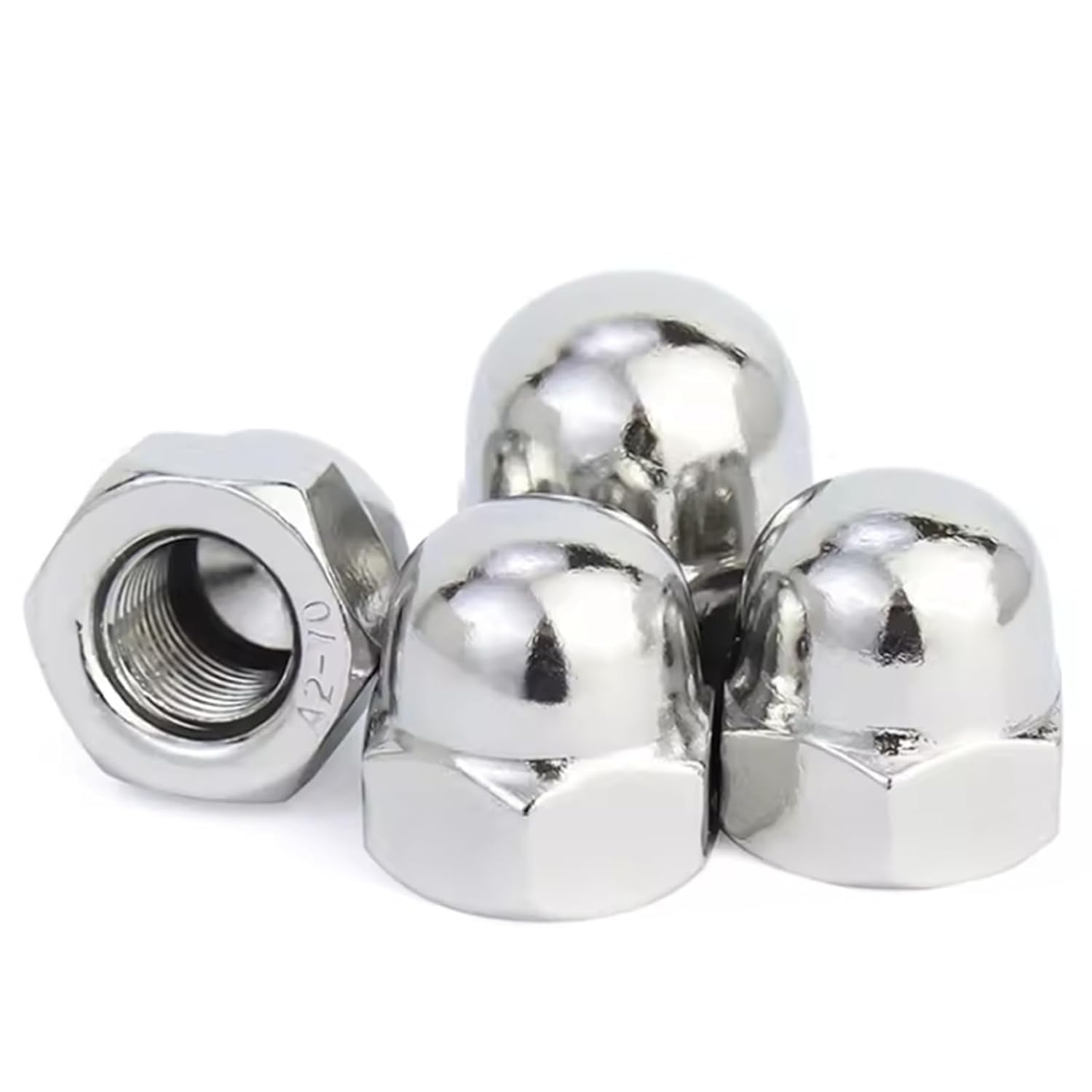 50-Pack Stainless Steel 10-24 Acorn Cap Nuts - External Hex, 18-8 Grade