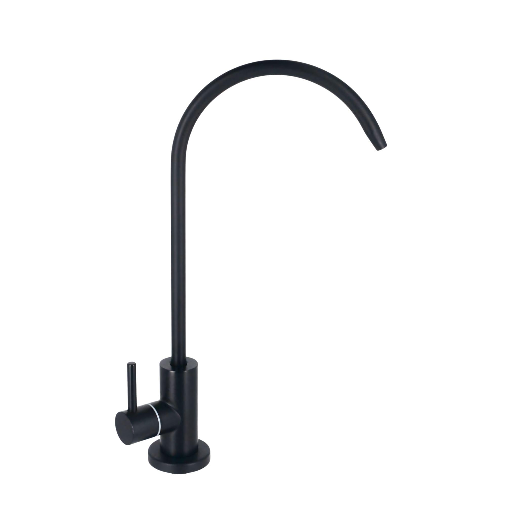 AORA | Untertisch-Wasserfilter-System mit 1-Weg-Wasserhahn | kompatibel mit BRITA Filter P1000 & Filterkopf | reduziert Kalk & verbessert Geschmack | SOFIA Edelstahl Schwarz mit Digiflow
