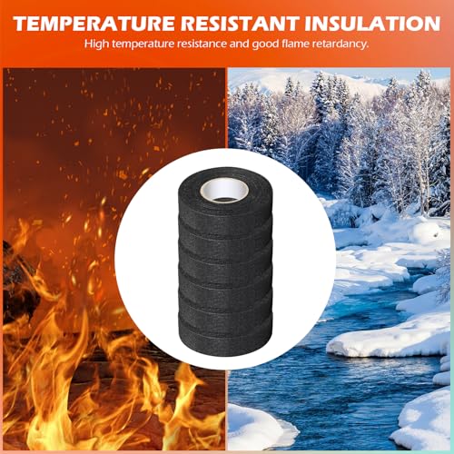 Image of Wire Harness Automotive Tape Self-Adhesive Wiring Harness Cloth Electrical Tape 1 Inch x 30 Feet Car Insulated Wire Loom Tape for Automotive Engine Insulation Protection 6 Rolls