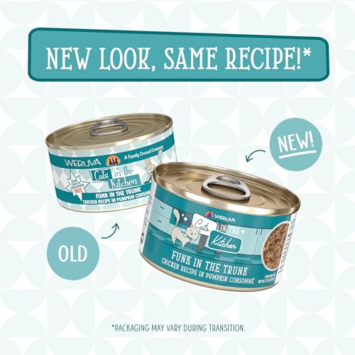Image of Weruva Cats in The Kitchen, Funk in The Trunk with Chicken in Pumpkin Consomme Cat Food, 3.2oz Can (Pack of 24)