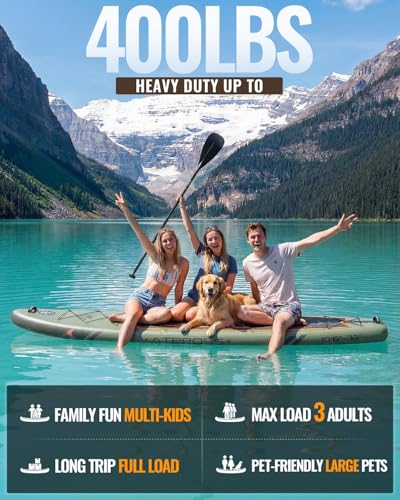 Image of 10'6''x33''Inflatable Stand Up Paddle Board, 400lbs Extra Wide Stand Up Paddleboard with Kayak Seat, Anti-Slip EVA Deck Premium SUP Accessories Kit, Non-Slip Stable Deck Boat