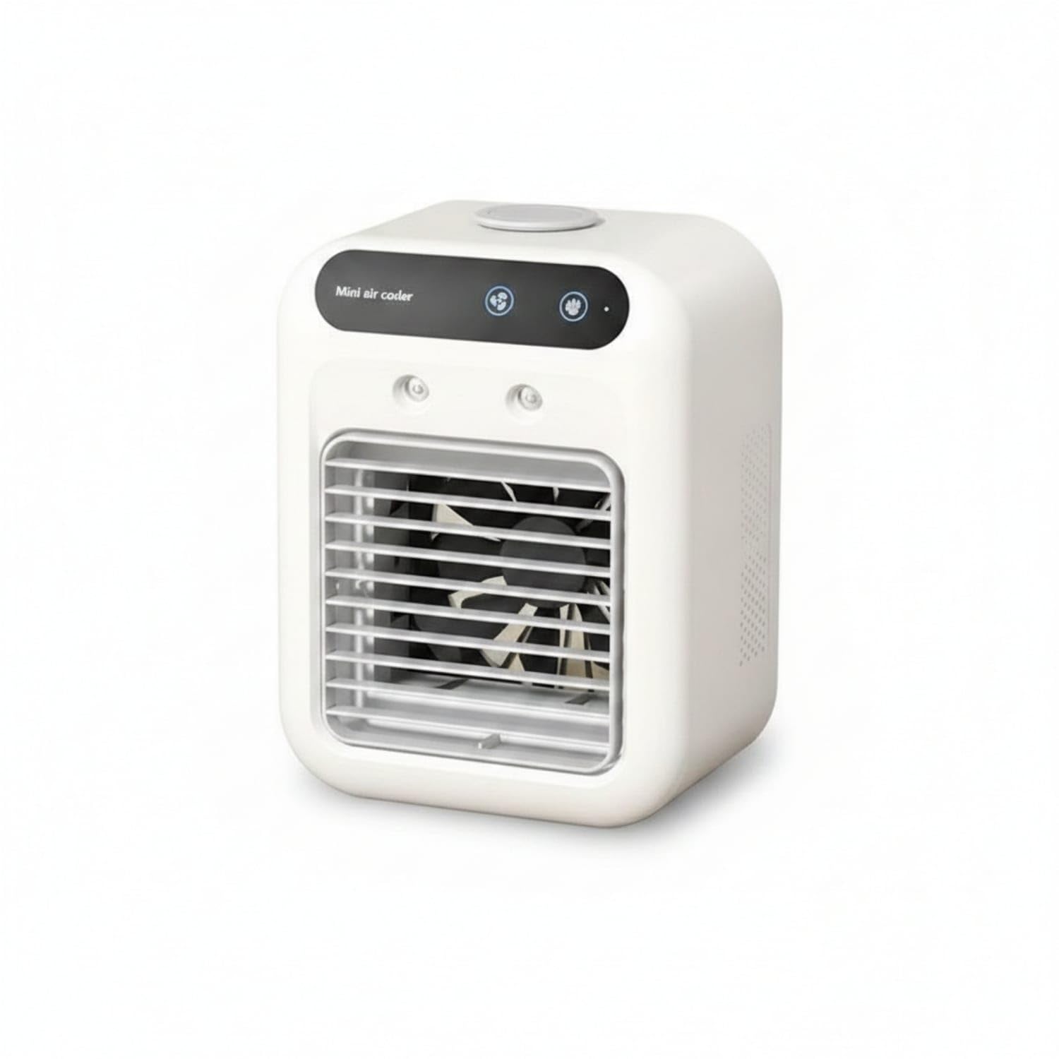 2-Speed USB Rechargeable Air Cooler Top Fill Misting Air Cooler Slatted Grille Desktop Mini Air Conditioning Unit Black Control Panel, Upgraded 10M-image-49