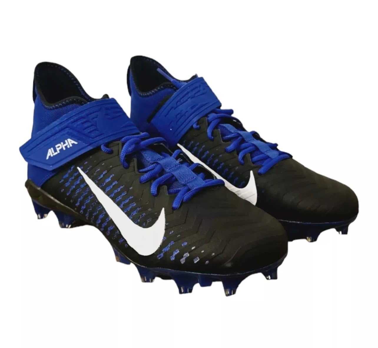 Nike Alpha Menace Pro 2 Mid Men's Football Cleats Blue White Black BV3945-400 (BV3945-400, US Footwear Size System, Adult, Men, Numeric, Medium, 14), Old Royal