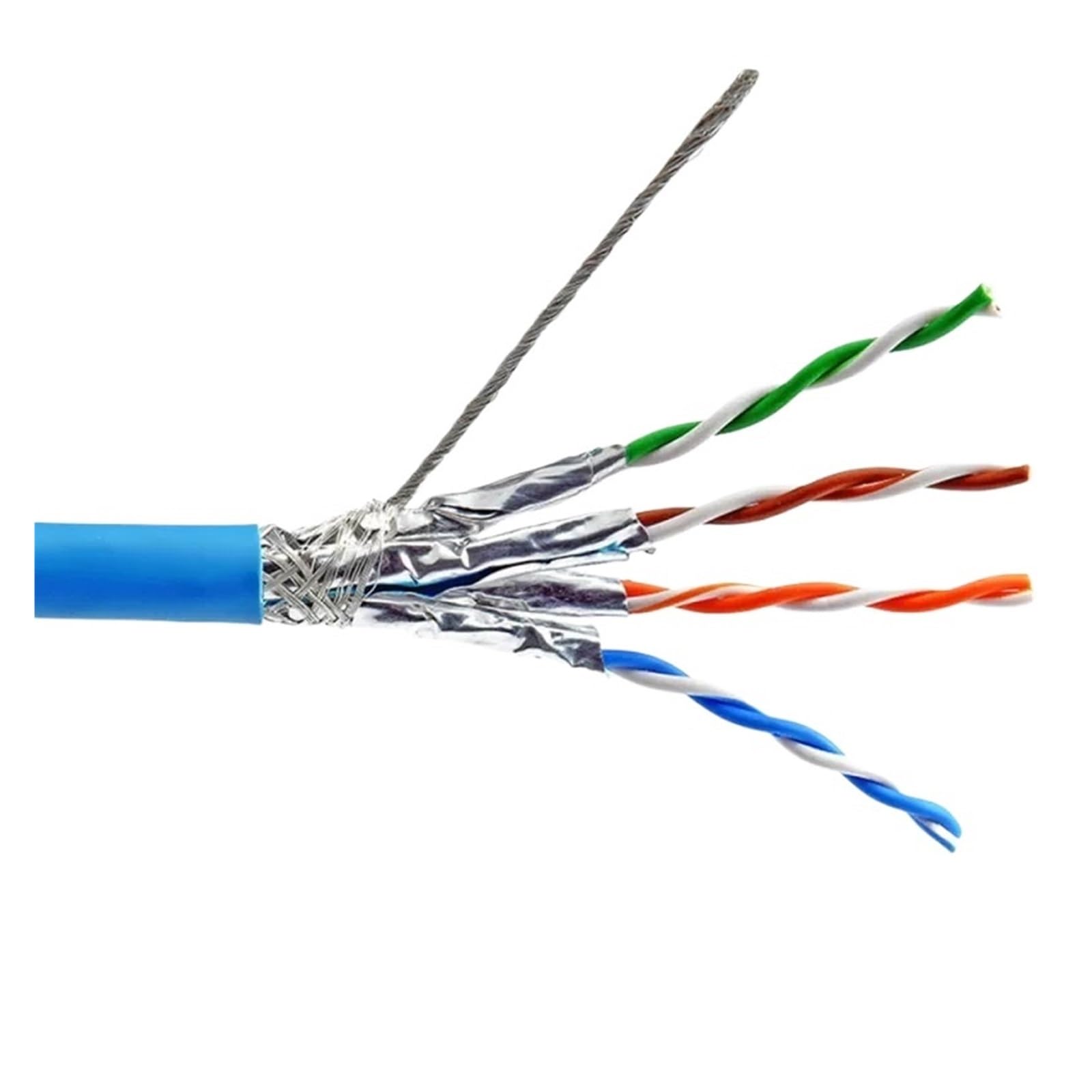 Câble réseau RJ45 10G SFTP à double blindage, Ethernet Cat 7 LAN haut débit(Orange,50m)