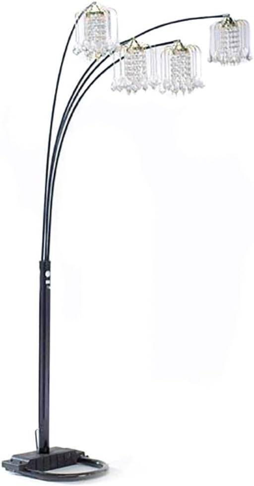 A6966BK Silvia Adjustable Arc Floor Lamp with Dimmer Switch, 90-Inch, Black