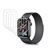 [6 Pack] Screen Protector for Apple Watch Series 5 44mm / Series 4 44mm, KKTICK [Anti-Bubble] [Max Coverage] HD Clear Flexible TPU Film Protector for iWatch 44mm, Lifetime Replacement Warranty
