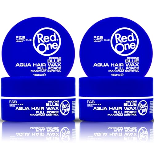 RedOne Aquatisches Haarwachs Blau 150 ml | Ultra-Halt | Haarwachs für Männer und Frauen | Kaugummi Duftend | Maximale Kontrolle - 2 Stück