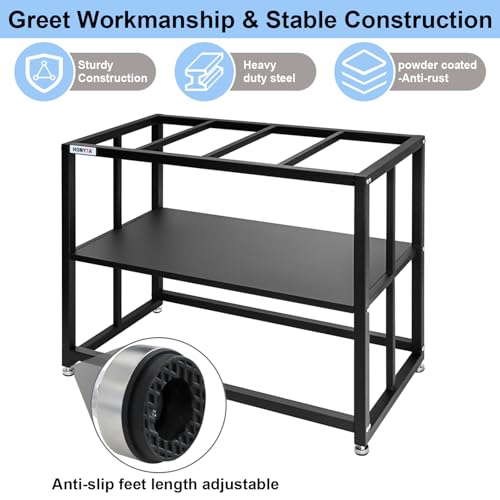 Fish Tank Stand Heavy Duty Metal Aquarium Stand 40 Gallon Tank Stand 660LBS 36.5" L x 18.5“W x29.5”H, Double Layer for Home and Office More Storage Space, Black - Image 4
