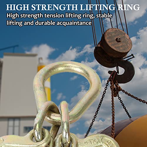 Eivojor 5/16" X 3' Legs G70 V Chain Bridles, R T J Cluster Hooks ＆ Grab Hooks, Trailer Safety Chains With Hooks For Flatbed Truck Rollback Wrecker Carrier, 4700 Lbs Working Load Limit #TOP3